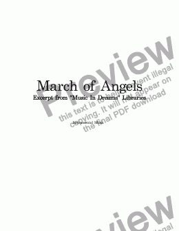 page one of March Of Angels