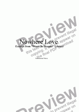 page one of Nowhere Love