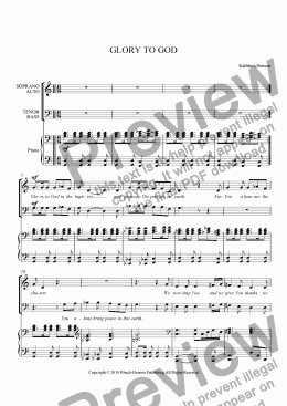 page one of Glory To God (SATB) 
