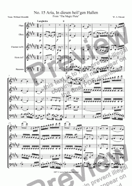 page one of Mozart - Magic Flute No. 15 and 16