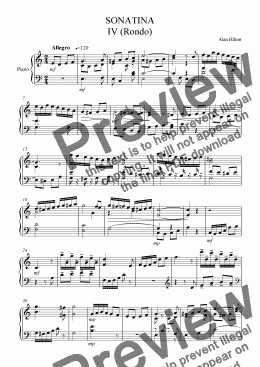 page one of Sonatina 4th mov't (Rondo)