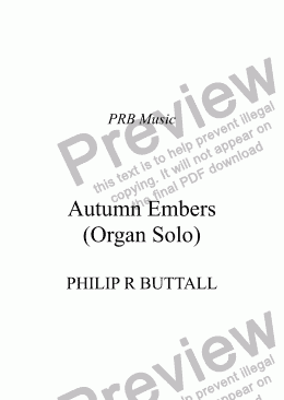 page one of Autumn Embers (Organ Solo)