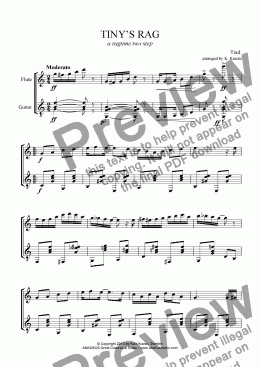 page one of Tiny's rag for flute and guitar