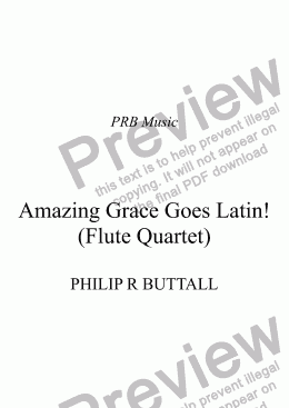 page one of Amazing Grace Goes Latin! (Flute Quartet)