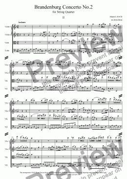 page one of Brandenburg Concerto No.2 - 2. Andante