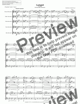 page one of Lustpiel Overture for Recorder Consort