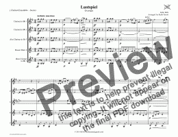 page one of Lustpiel Overture for Clarinet Choir
