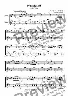 page one of Frühlingslied / Spring Song for viola and guitar