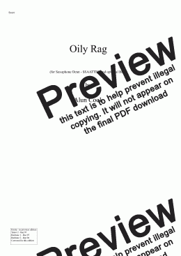 page one of Oily Rag (Saxophone Octet)