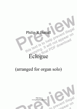 page one of Eclogue (Organ Solo)