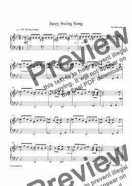 page one of Jazzy Swing Song (piano)