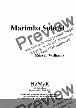 page one of Marimba Solo #1