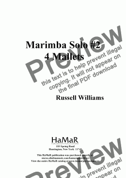 page one of Marimba Solo #2 (Four Mallets)