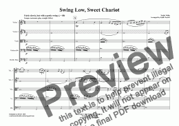 page one of Swing Low, Sweet Chariot for String Orchestra