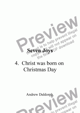 page one of Seven Joys Carol Collection - 04 - Christ was born on Christmas Day