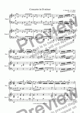 page one of Marcello-Bach Concerto in D minor I Allegro