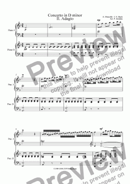 page one of Marcello-Bach  Concerto in D minor II Adagio