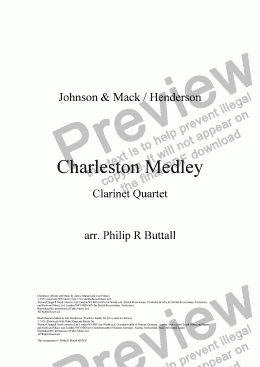 page one of Charleston Medley (Clarinet Quartet)