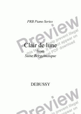 page one of PRB Piano Series: Clair de lune