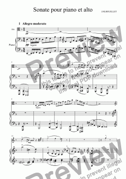 page one of Sonate pour piano et alto