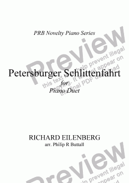 page one of PRB Novelty Piano Series: Petersburger Schlittenfahrt [Four Hands]