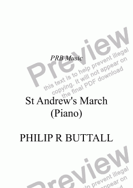 page one of St Andrew’s March (Piano)