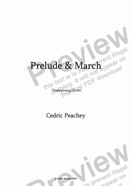 page one of Prelude & March