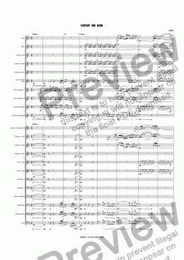 page one of Fantasy for Band