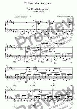 page one of 24 Preludes for piano, Op. 39 - Prelude No. 12 in G-sharp minor (original version)