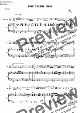 page one of Twenty MInute Tango for Eb Tenor Horn (Alto) & Piano