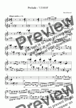 page one of Prelude for piano - ’131010’