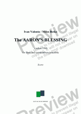 page one of Aaron's Blessing - Bass+10