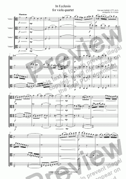 page one of Gabrieli - IN ECCLESIIS - for four violas