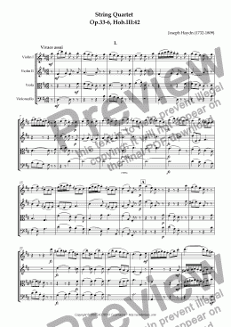 page one of String Quartet in D Op.33 "Russian" No.6 Hob.III:42