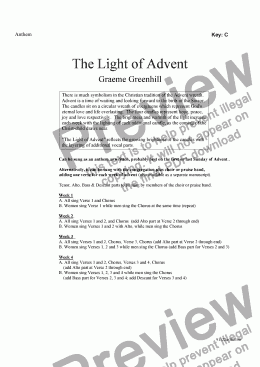 page one of The Light of Advent - Anthem
