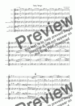 page one of Tasty Tango For Flute Quartet
