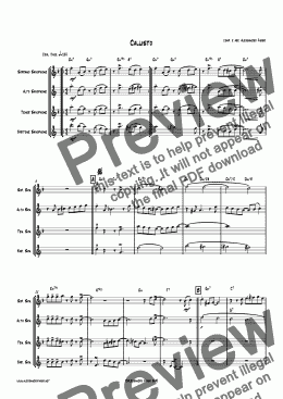 page one of Callisto for sax 4tet