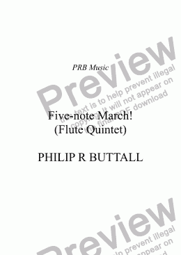 page one of Five-note March! (Flute Quintet)