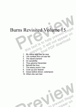 page one of Burns Revisited Volume 15