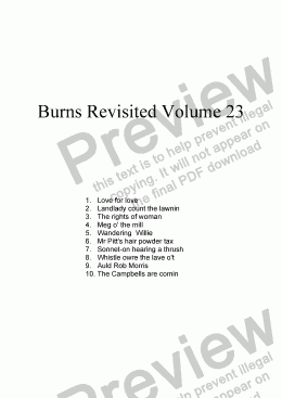 page one of Burns Revisited Volume 23