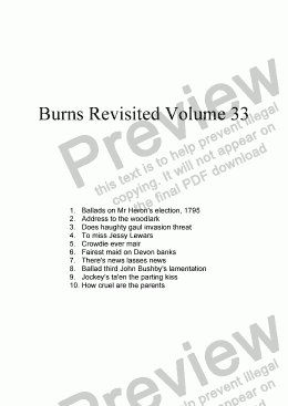 page one of Burns Revisited Volume 33