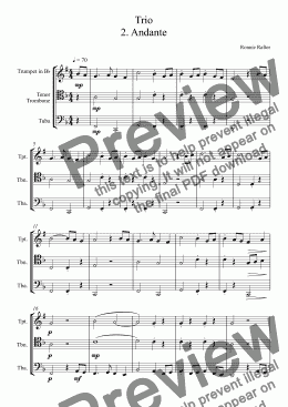 page one of Brass Trio 2nd Movement (Andante)
