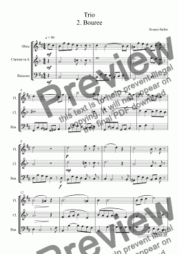 page one of Woodwind Trio 2. Bouree