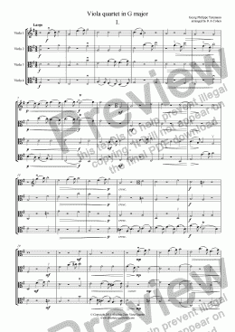page one of Telemann - VIOLA QUARTET in G major