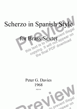 page one of Scherzo in Spanish Style for Brass Sextet