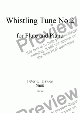 page one of Whistling Tune No.2 for Flute and Piano