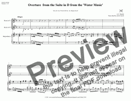 page one of Overture from the Suite in D for two French Horns & Keyboard