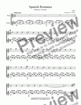 page one of Spanish Romance / Romance anónimo for flute and guitar