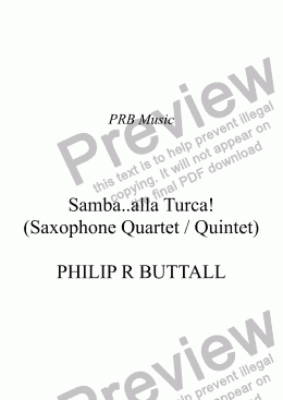 page one of Samba..alla Turca! (Saxophone Quartet / Quintet)