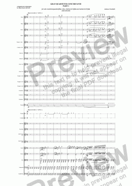 page one of PONCHIELLI - STARR; ’Gran quartetto concertante,’ PART 2; for solo woodwind quartet and symphony orchestra (an orchestration by Mark Starr of Amilcare Ponchielli’s ’Quartetto’ for solo flute, oboe, Eb clarinet and Bb clarinet and piano)